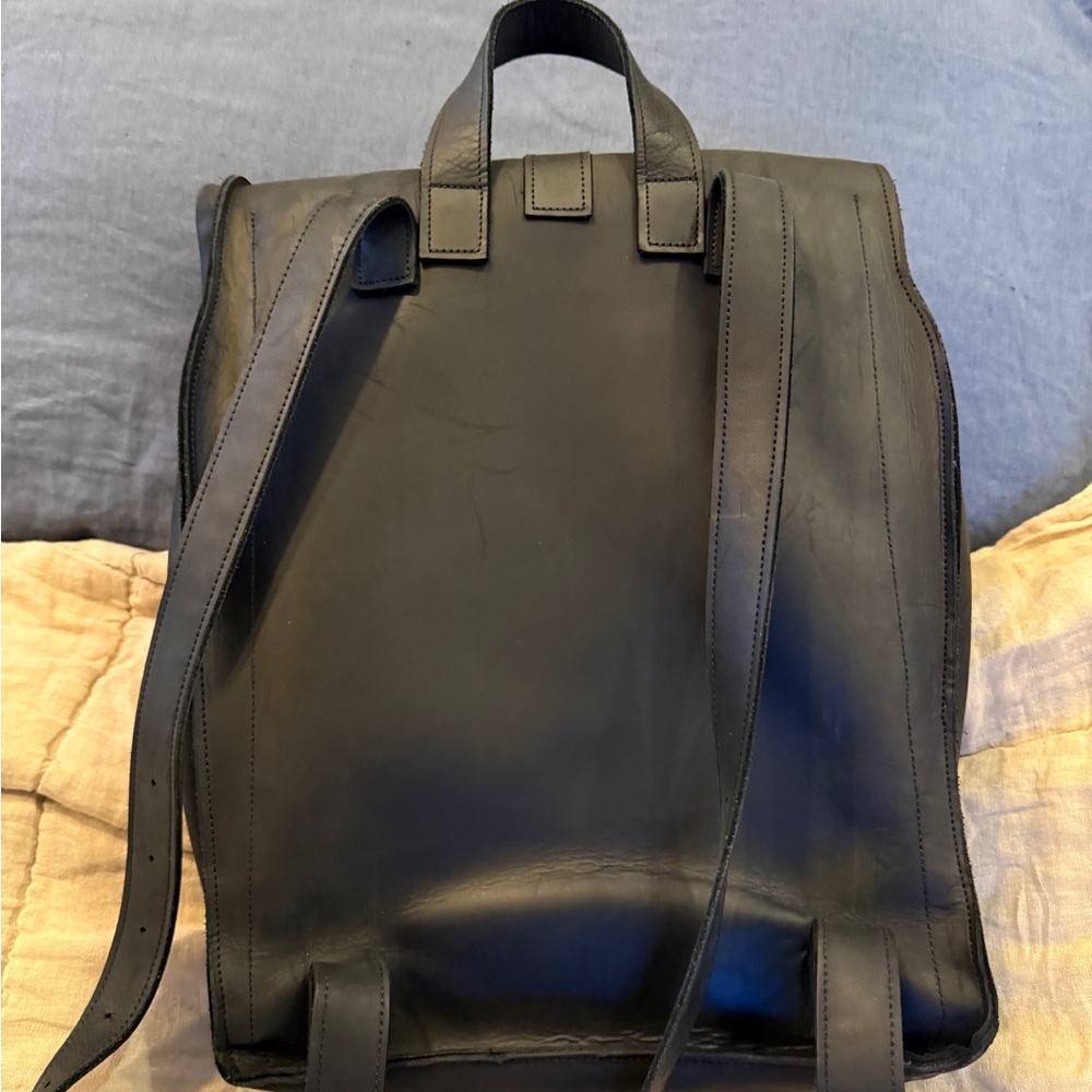 Black Leather Backpack - image 2